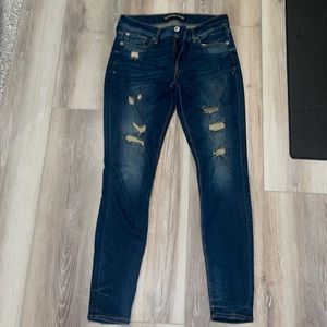 Express distressed jean legging